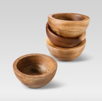 Set of 4 Natural Acacia Dip Bowls - Threshold