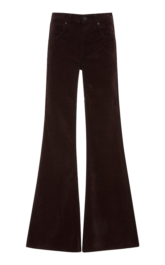 Chloe Corduroy Mid-Rise Flared Pants 