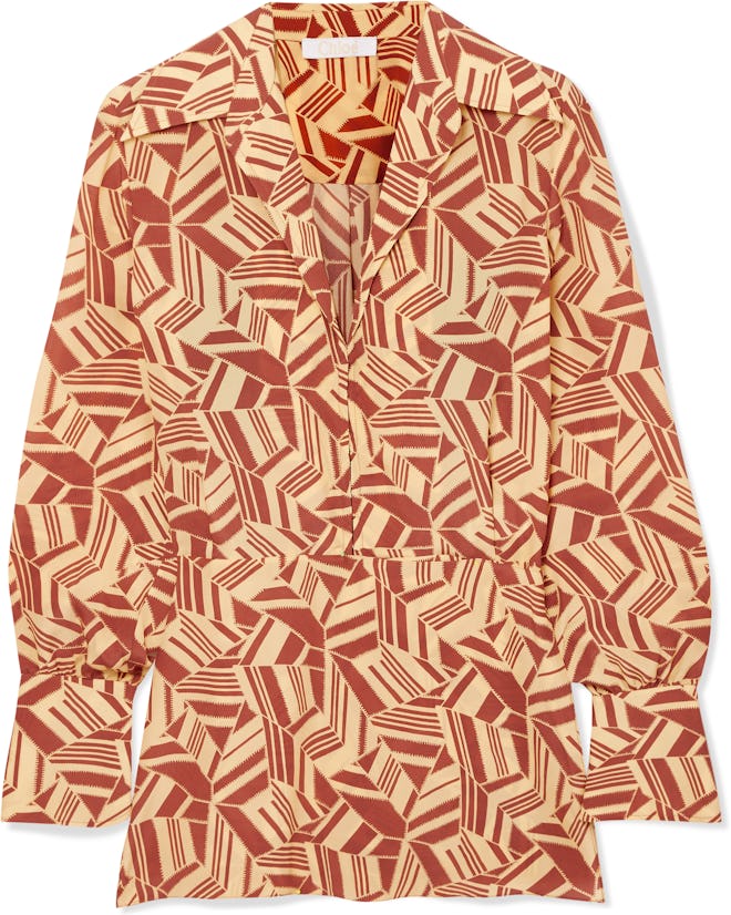 Printed Silk Crepe De Chine Blouse