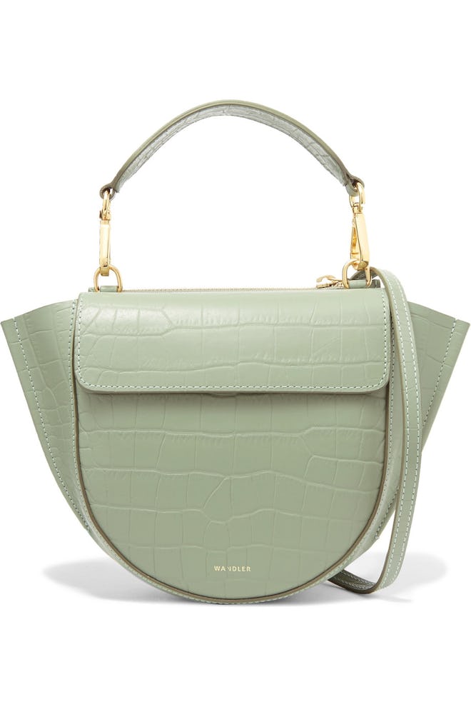 Hortensia Mini Croc-Effect Leather Shoulder Bag