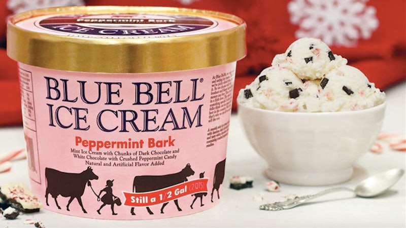 Blue Bell Ice Cream on X: Let the holiday fun begin! ❄️Our Peppermint Bark  Ice Cream returns to stores today. Peppermint Bark is a smooth mint ice  cream loaded with luscious dark