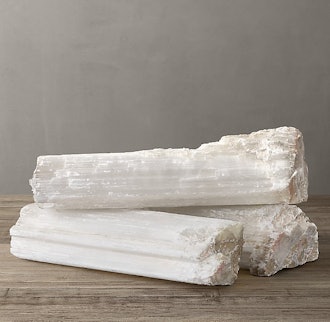 Hand-Carved Selenite Fireplace Logs