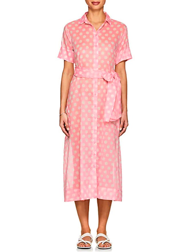 Dotted Cotton Voile Shirtdress