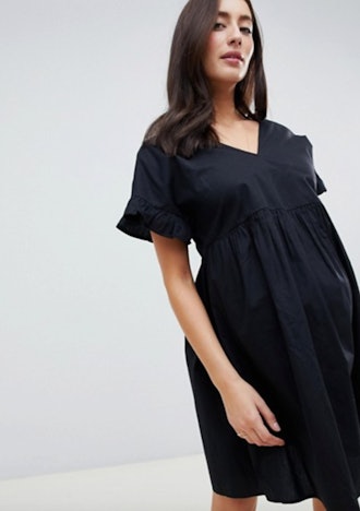 ASOS DESIGN Maternity V Front V Back Cotton Smock Mini Dress