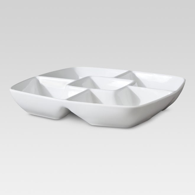 Threshold Square Porcelain Divided Serving Platter