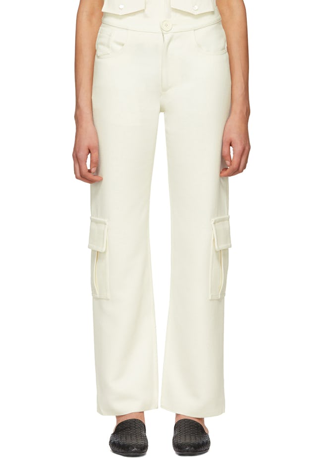 White Wool Cargo Pants