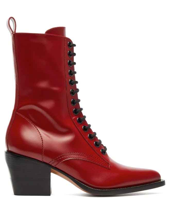 Point-Toe Leather Boots