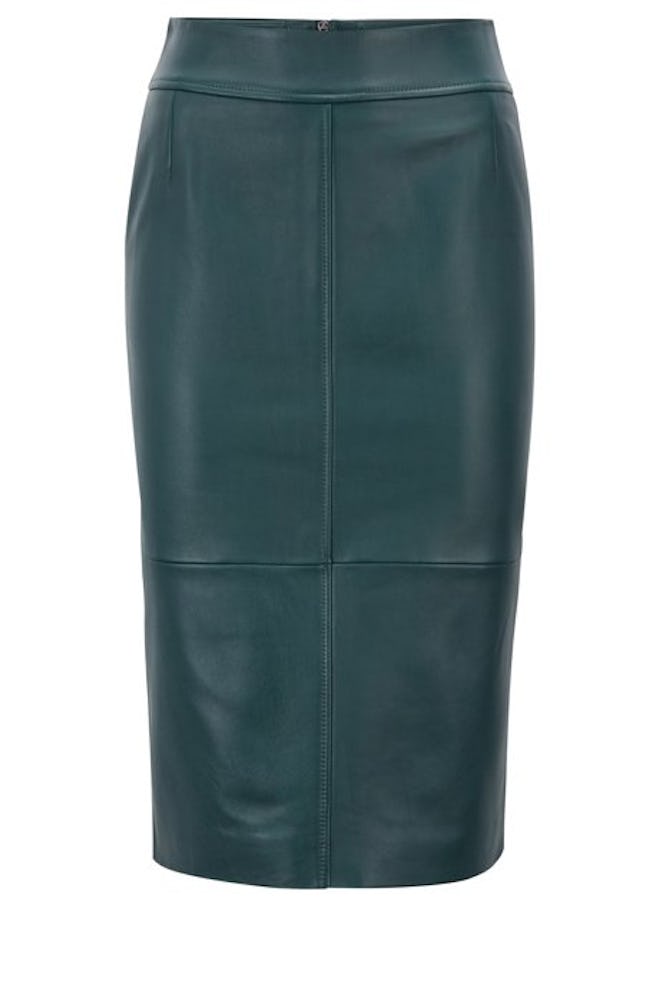 Lambskin-Leather Pencil Skirt With Panelled Structure