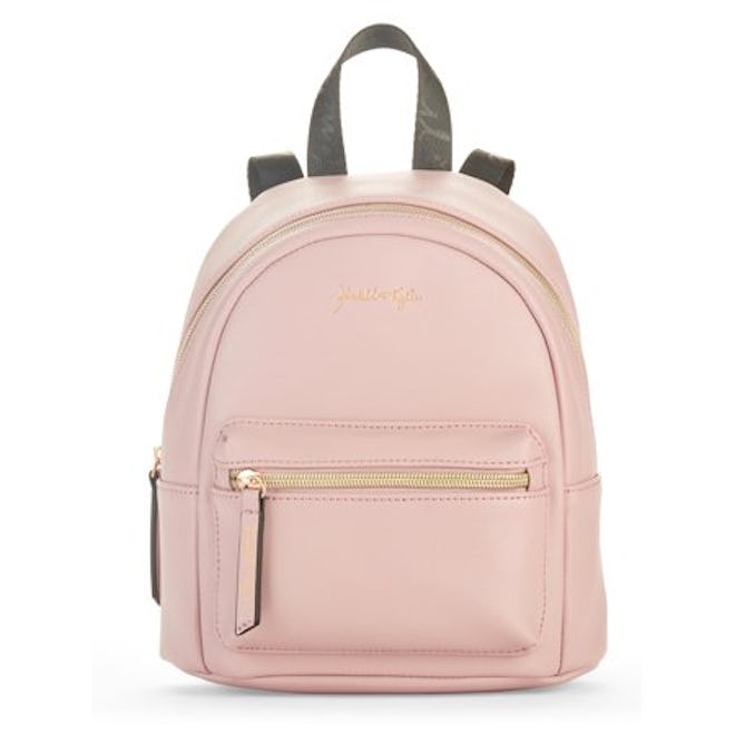 Blush Saffiano Faux Leather Small Backpack