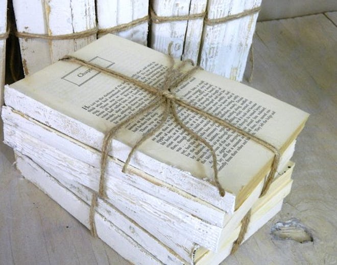 BluBerriFinds Vintage White Decorative Books (set of 3)