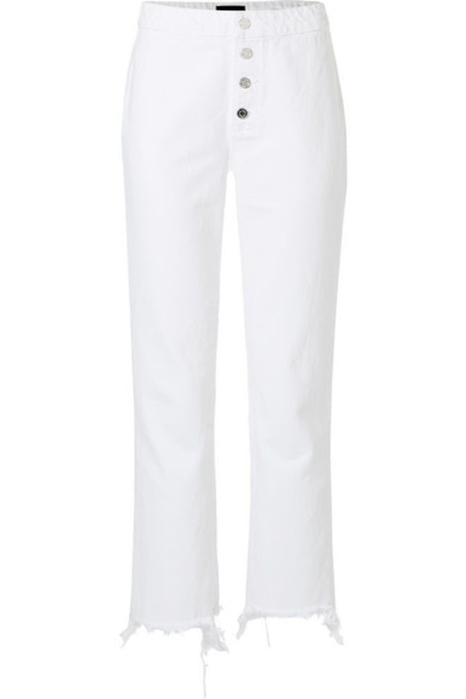 Max Frayed High-Rise Straight-Leg Jeans