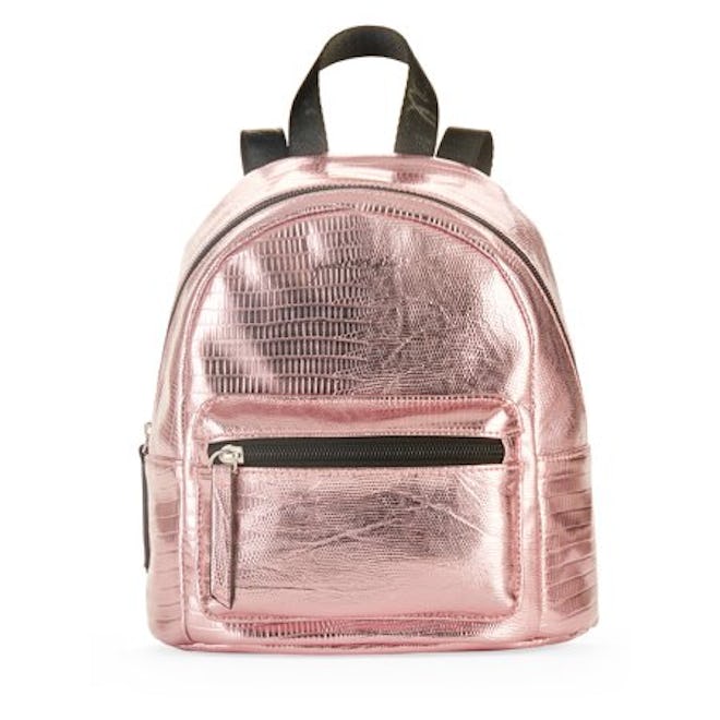 Kendall + Kylie Pink Metallic Snake Backpack