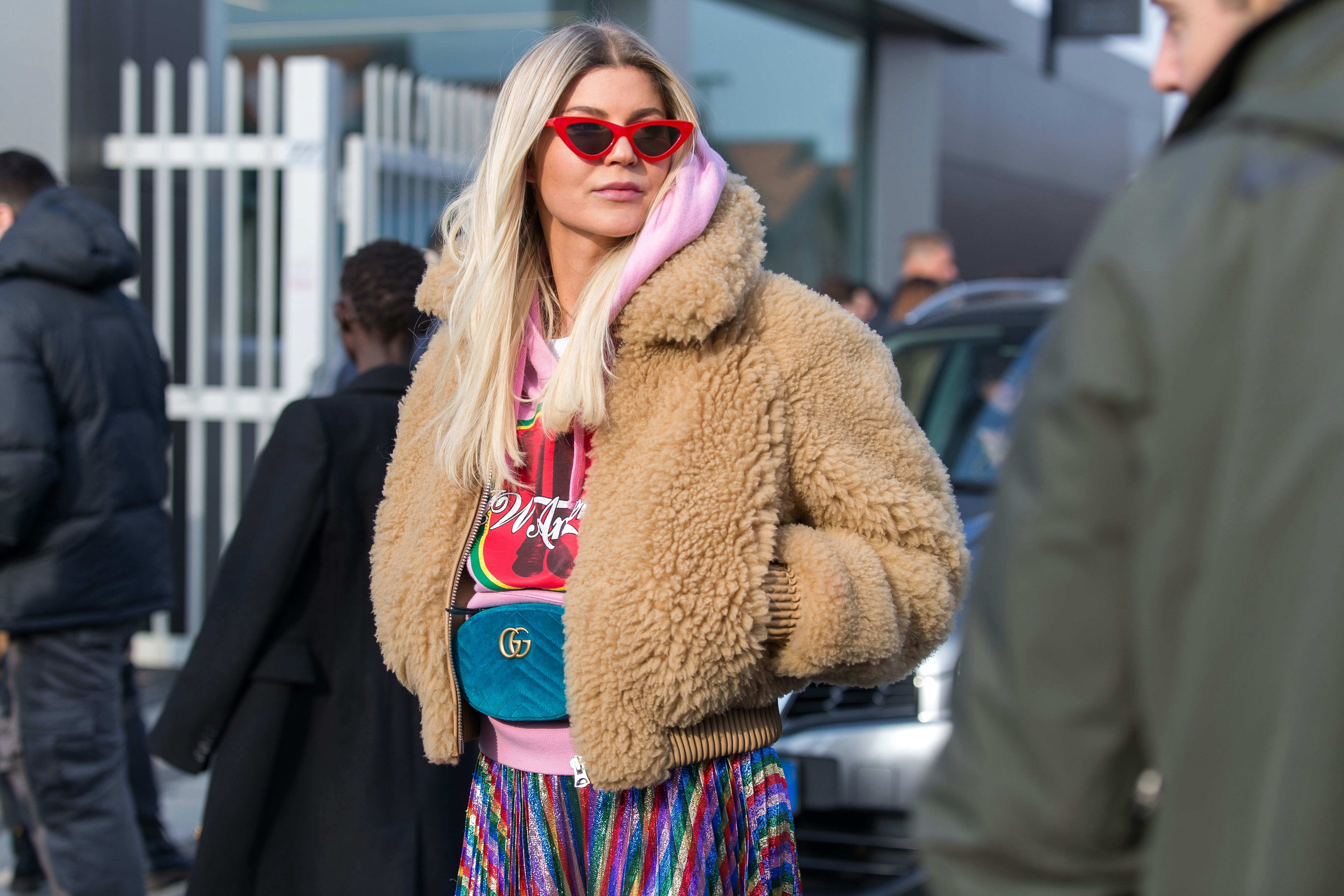 white teddy bear jacket outfit