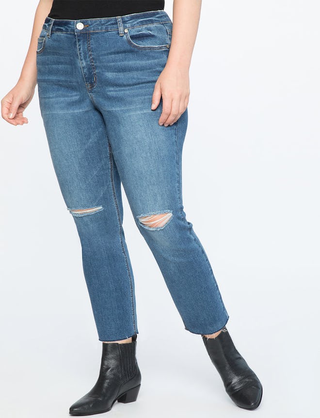 Slim Ankle Leg Crop Distressed Jean
