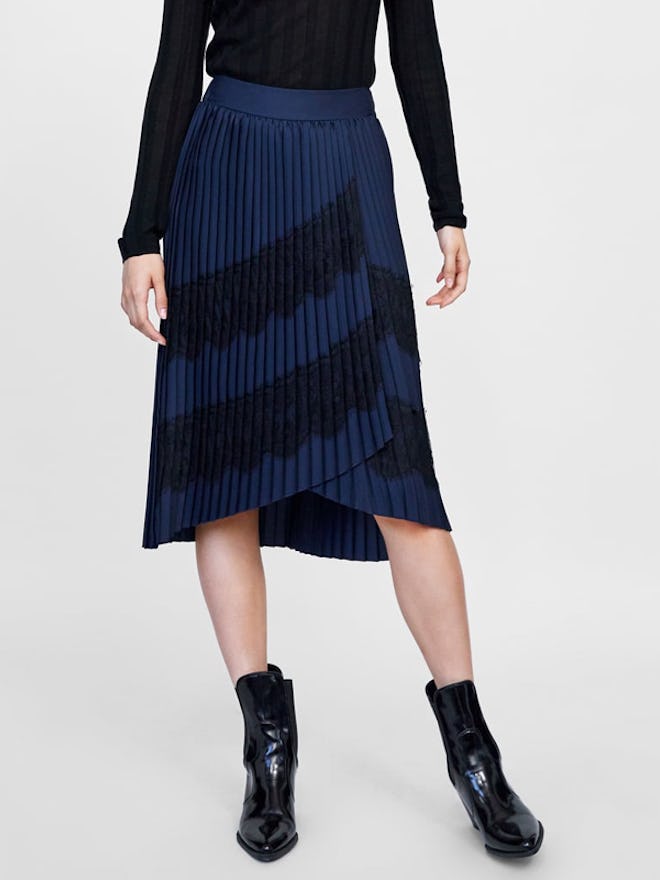 Mixed Pleated Skirt