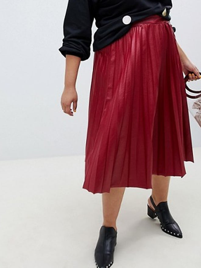 Lost Ink Pleated Midi Skirt