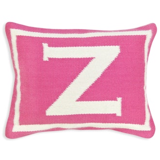 Reversible Junior Pink Letter Throw Pillow