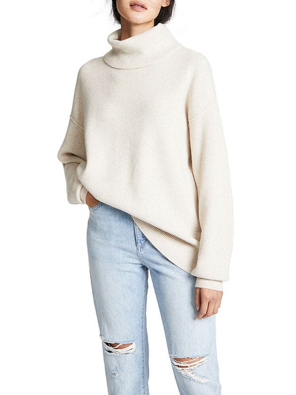 Softly structured ribbed on sale turtleneck