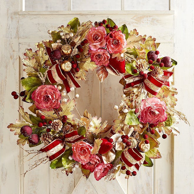 30” Luxury Classic Faux Pink Peony Wreath