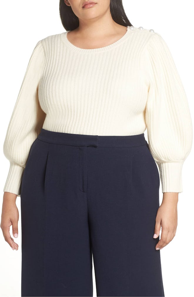 Balloon Sleeve Wool & Cashmere Sweater