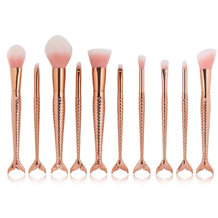 Coshine Rose Gold Mermaid Makeup Brushes (Set of 10)
