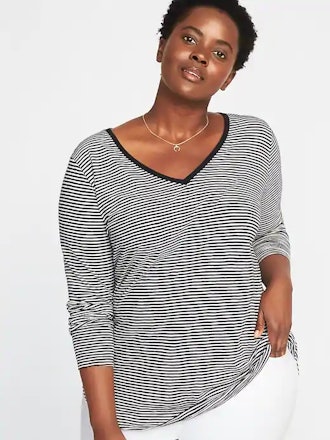 EveryWear Plus-Size V Neck Tee