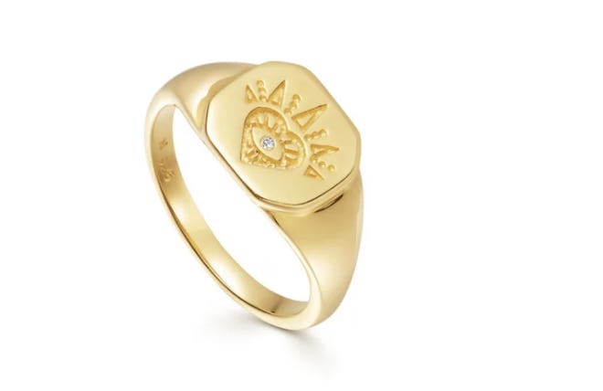 Mantra Open Heart Signet Ring