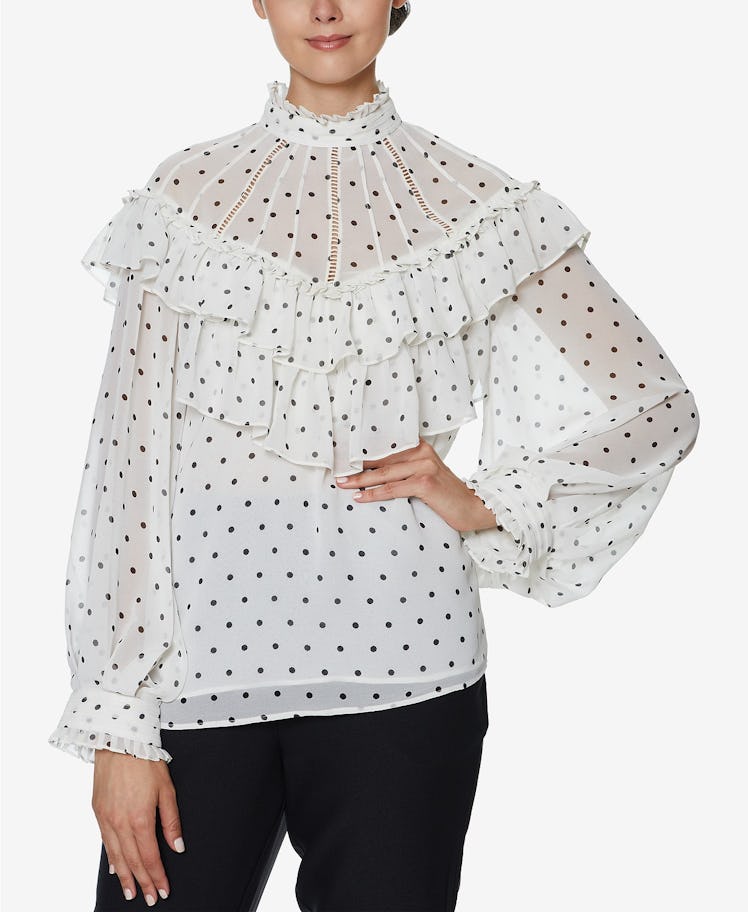 INSPR x Natalie Off Duty Ruffle Polka Dot Top