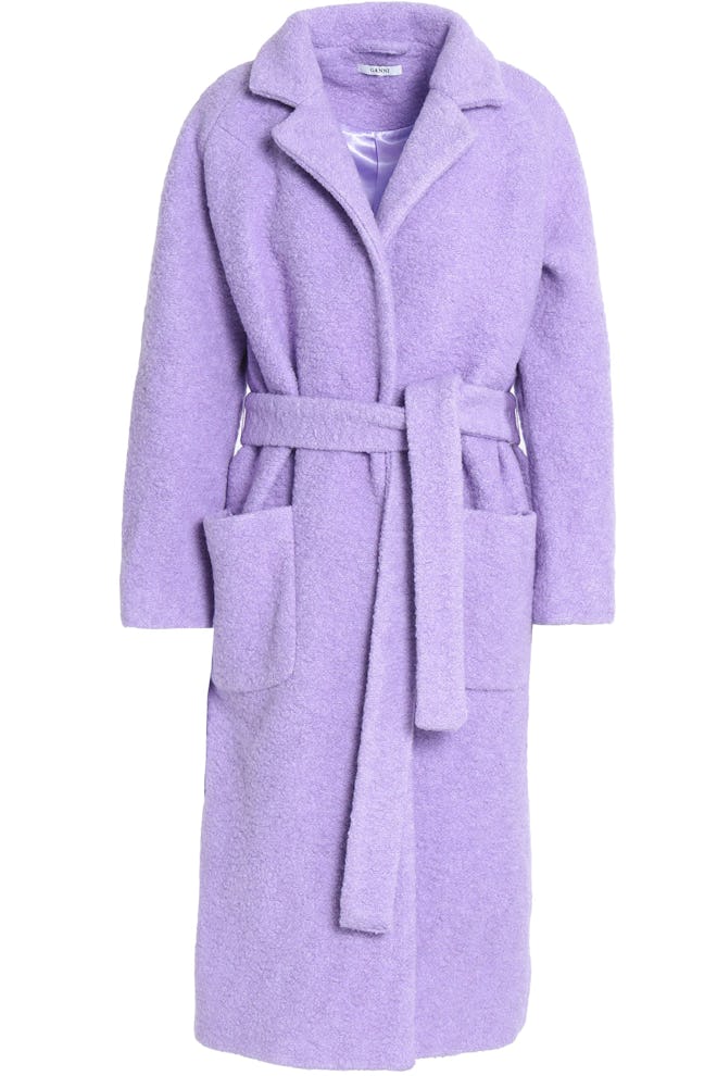 GANNI Fenn Wool-Blend Bouclé Coat 