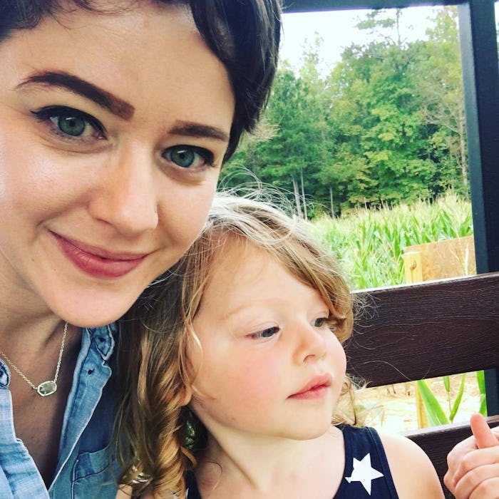 Anna Jones taking a selfie with her toddler