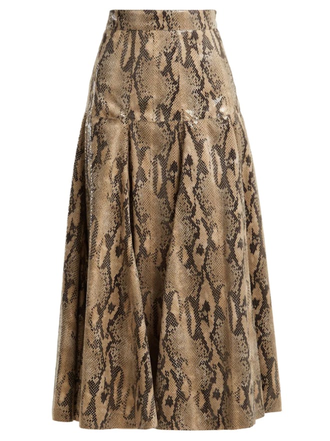 Snake-Print Skirt