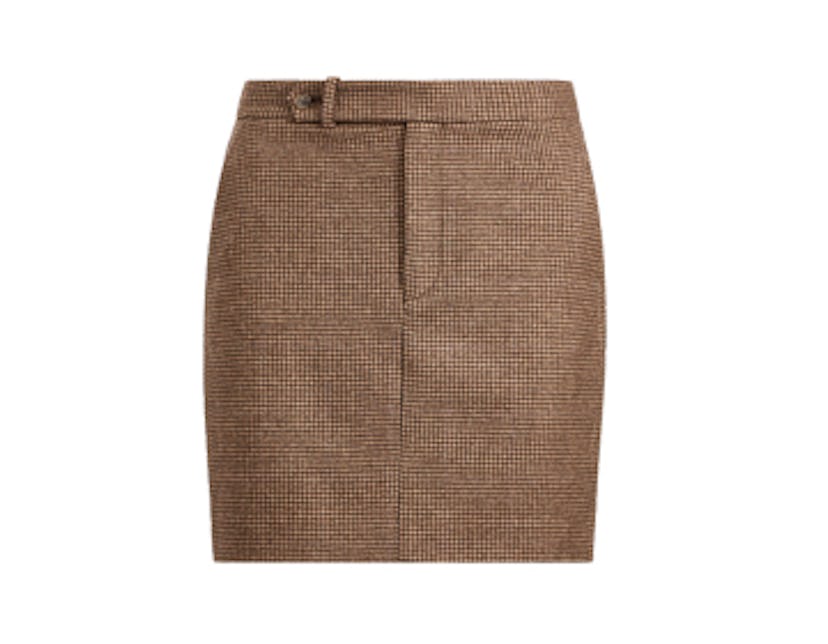 Houndstooth Tweed Miniskirt