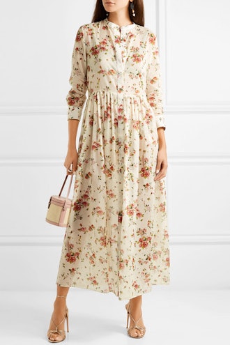 Disco Floral-Print Cotton-Voile Midi Dress