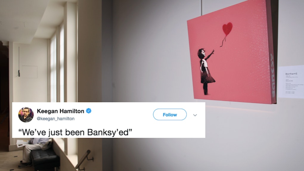 Banksy S Girl With Balloon Was Shredded After Being Sold At