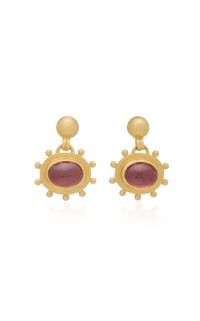 Garnet Bell Earrings