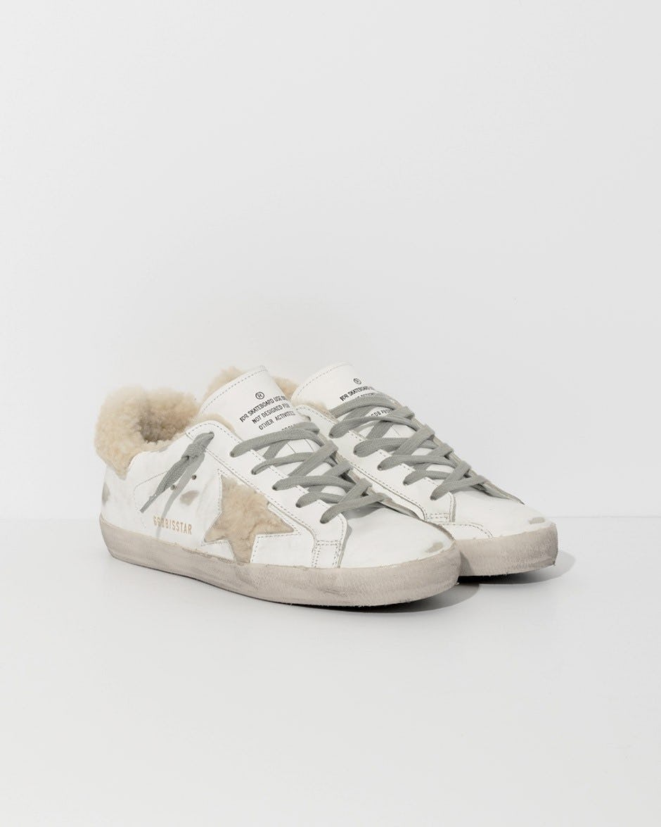 golden goose sneakers with shearling