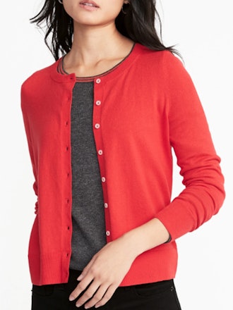 Semi-Fitted Button-Front Cardi for Women