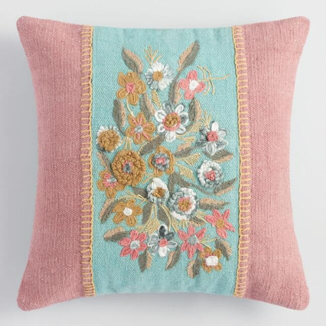  Large Blush Garden Floral Throw Pillow