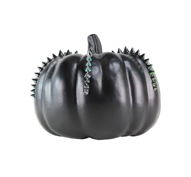 Medium Halloween Metallic Studded Pumpkin Black