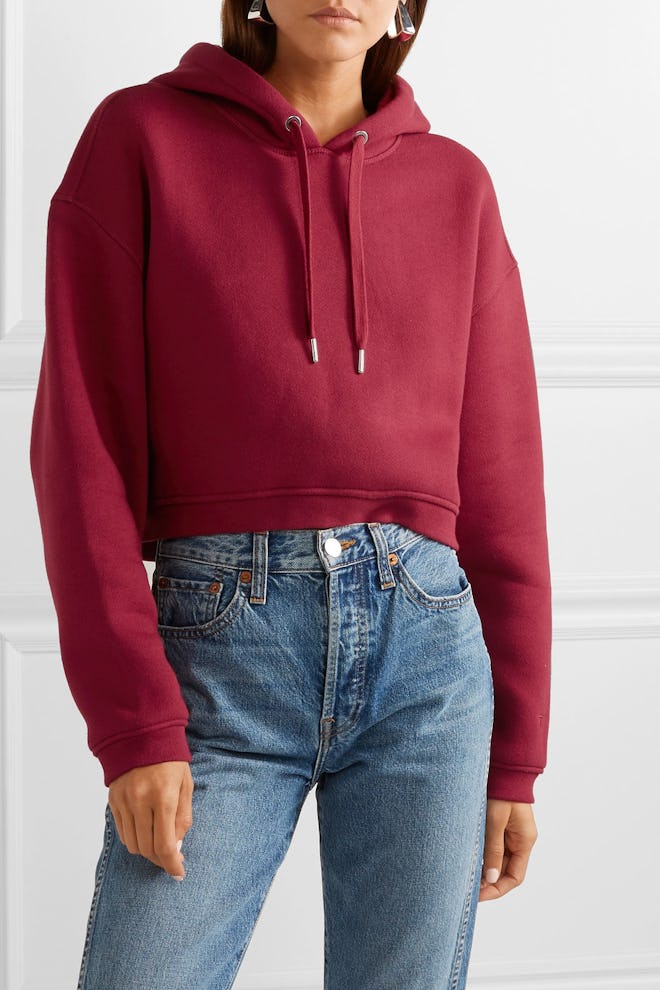 Dence Cropped Cotton-Blend Hoodie
