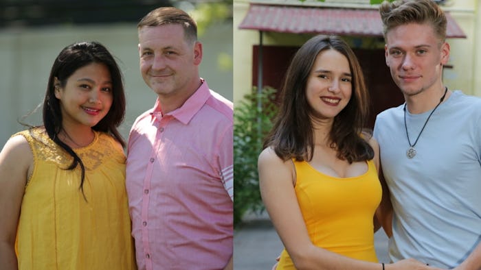 Photos of Steven and Olga, and Leida and Eric from 90 Day Fiance side by side