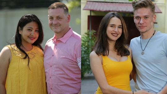 Photos of Steven and Olga, and Leida and Eric from 90 Day Fiance side by side