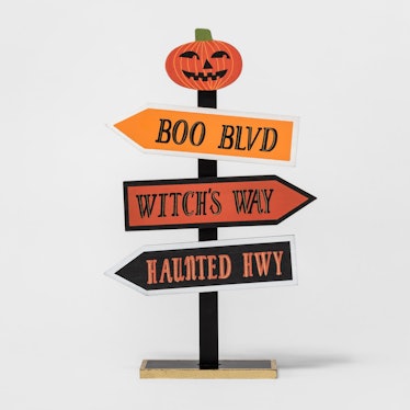 Halloween Pumpkin Arrows Tabletop Sign