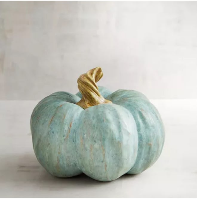 Gracious Gatherings Collection Medium Blue Resin Pumpkin