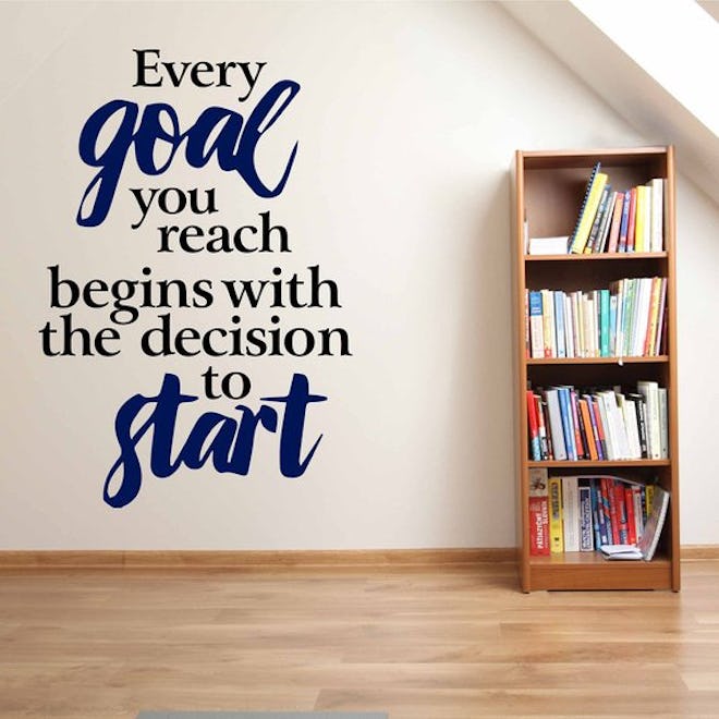 Goal Setting - Decision To Start Wall Decals Quotes