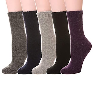 Color City Women's Wool Socks (5-Pairs)
