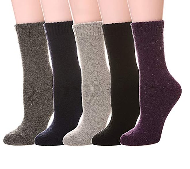 Color City Women's Wool Socks (5-Pairs)