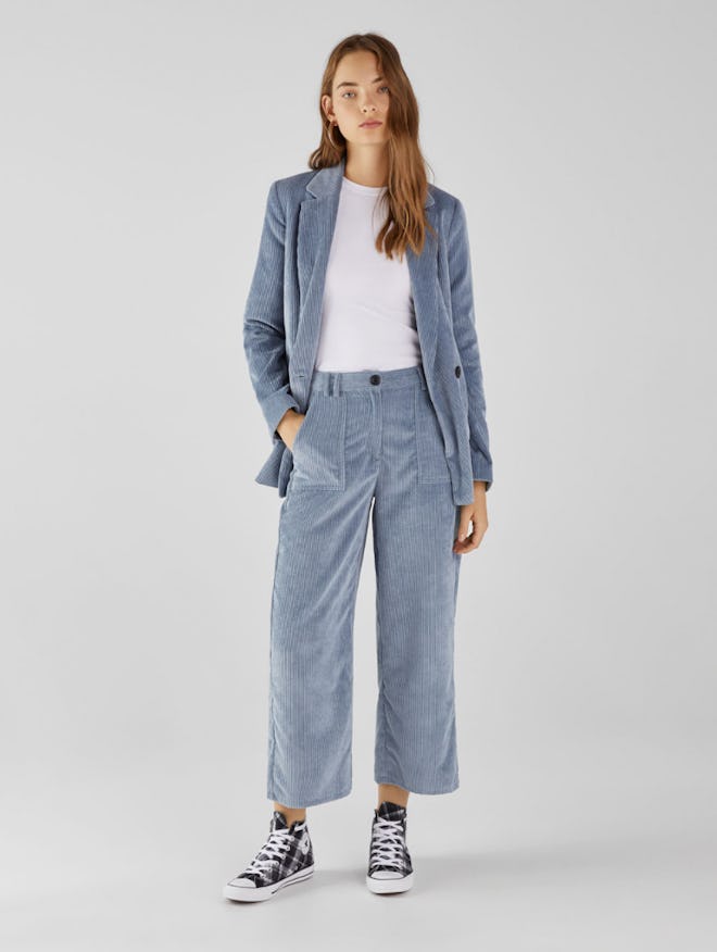 Corduroy Culottes/Double Breasted Blazer