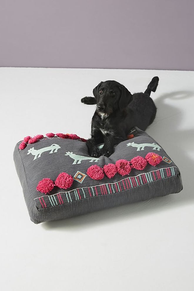 Plush Applique Dog Bed
