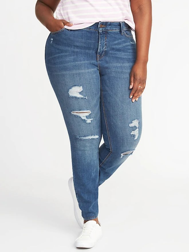 High Rise Secret Slim Pockets + Waistband Plus-Size Rockstar Jeans